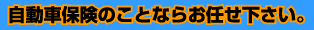 自動車保険のことならお任せ下さい。